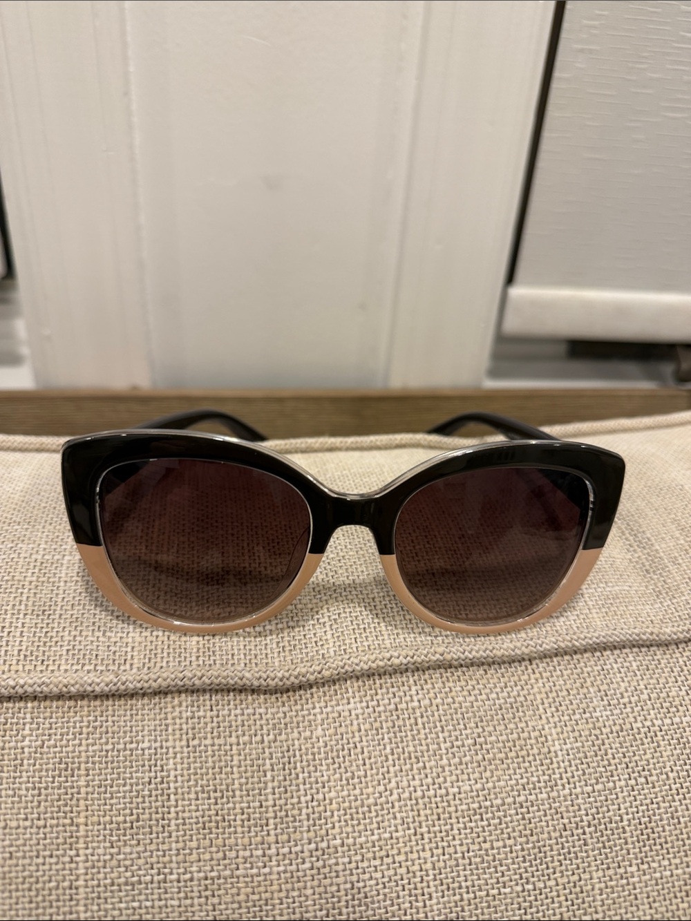 ASOS Two-Tone Cat Eye Sunglasses in Black & Beige